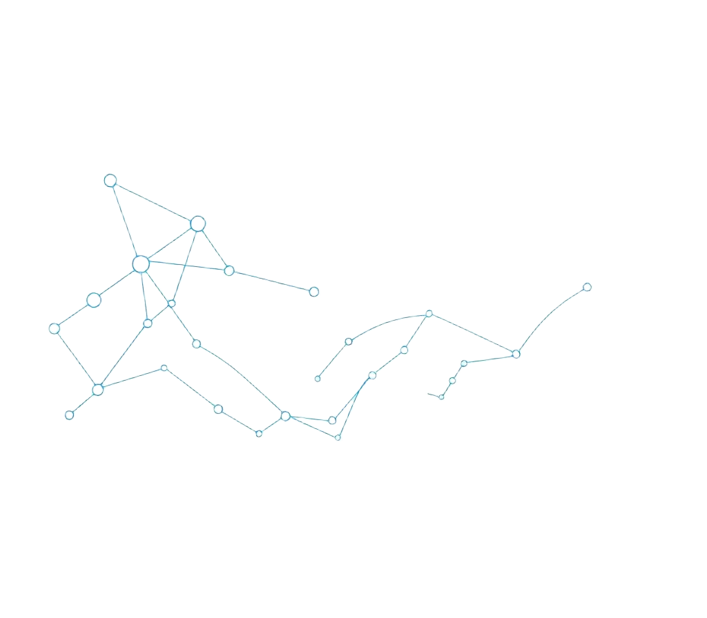 Abstract data network and web scraping visualization