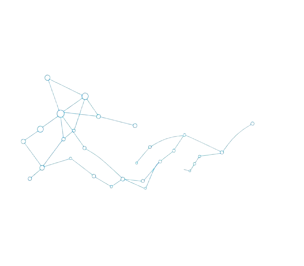 Abstract data network and web scraping visualization